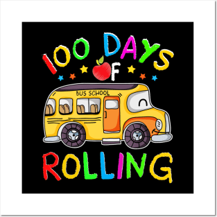 100 Days Of Rolling School Bus 100 Days Of School Gifts Posters and Art